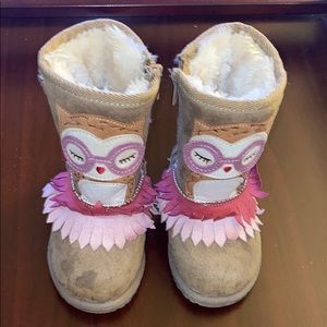 Toddler girls owl winter boot